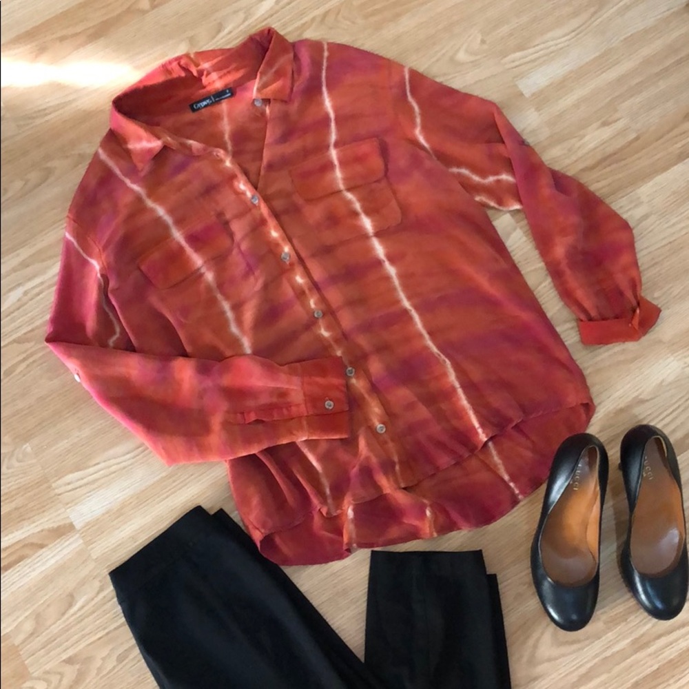 Silk Tie-Dye Gypsy Button Up